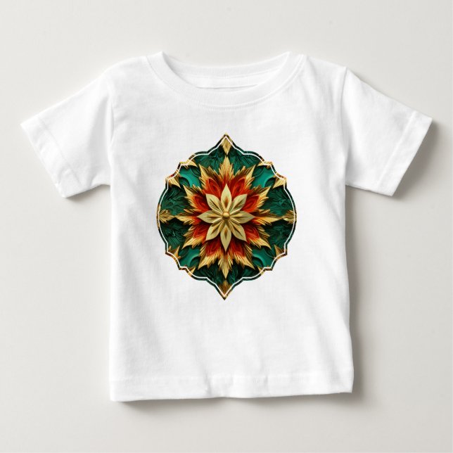 Yuletide Opulence: Golden Threads of Christmas Baby T-Shirt (Front)
