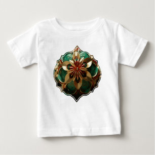 Yuletide Opulence: Golden Threads of Christmas Baby T-Shirt