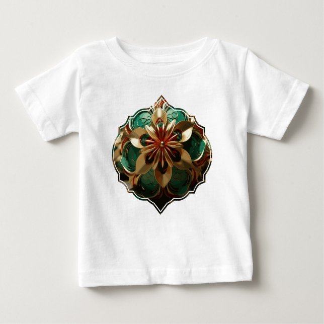 Yuletide Opulence: Golden Threads of Christmas Baby T-Shirt (Front)