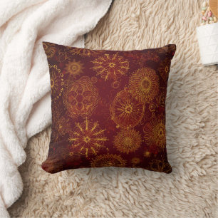 Yuletide Opulence: Golden Threads of Christmas Cushion