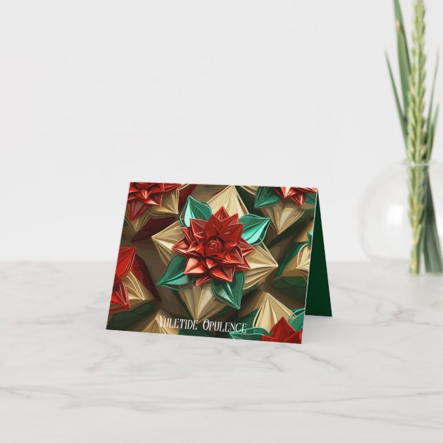 Yuletide Opulence: Golden Threads of Christmas Holiday Card (Front)