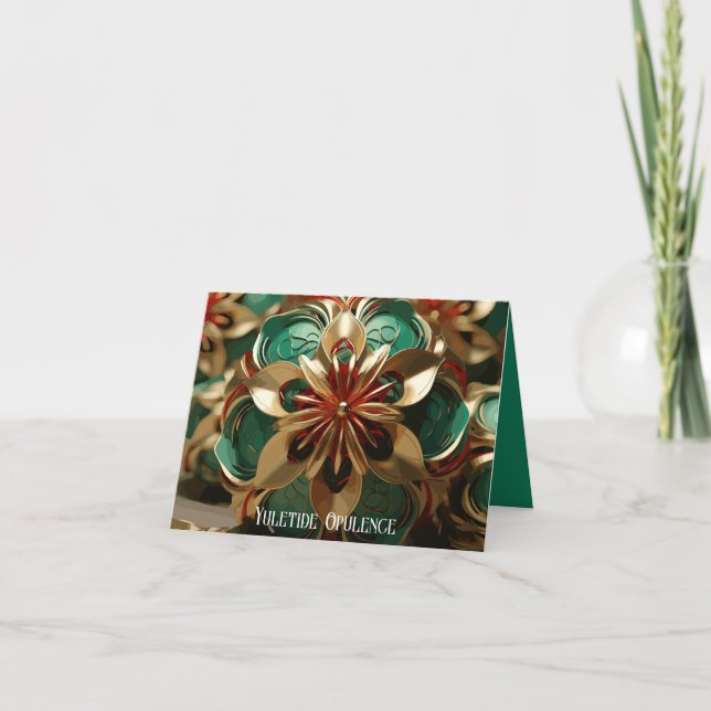 Yuletide Opulence: Golden Threads of Christmas Holiday Card (Front)