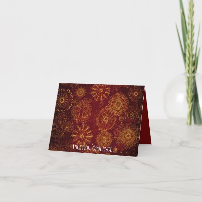 Yuletide Opulence: Golden Threads of Christmas Holiday Card (Front)