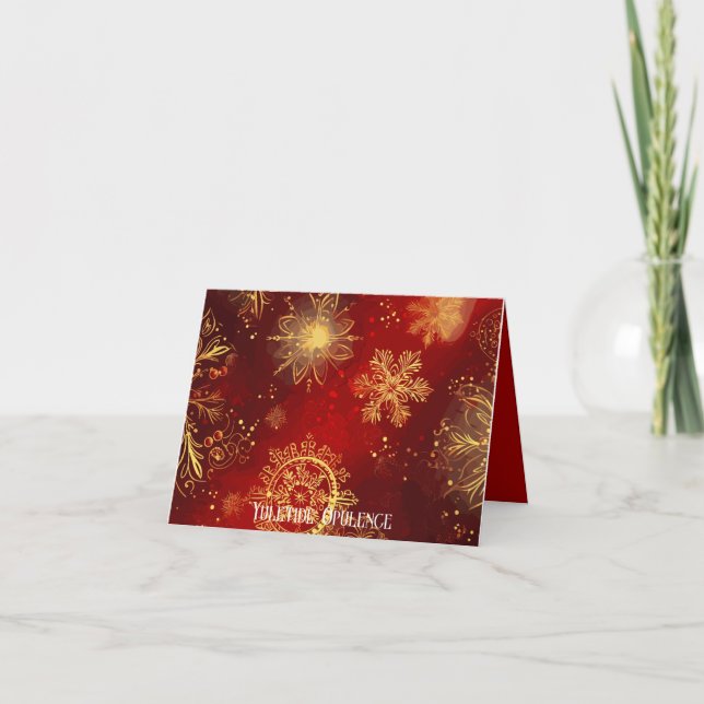 Yuletide Opulence: Golden Threads of Christmas Holiday Card (Front)
