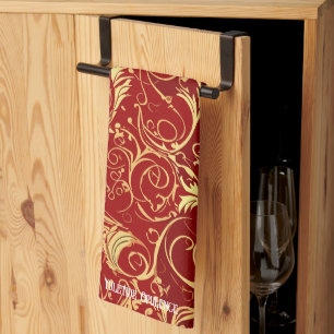 Yuletide Opulence: Golden Threads of Christmas Tea Towel