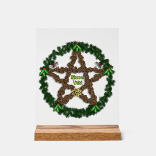 Yuletide Pentacle Acrylic Sign