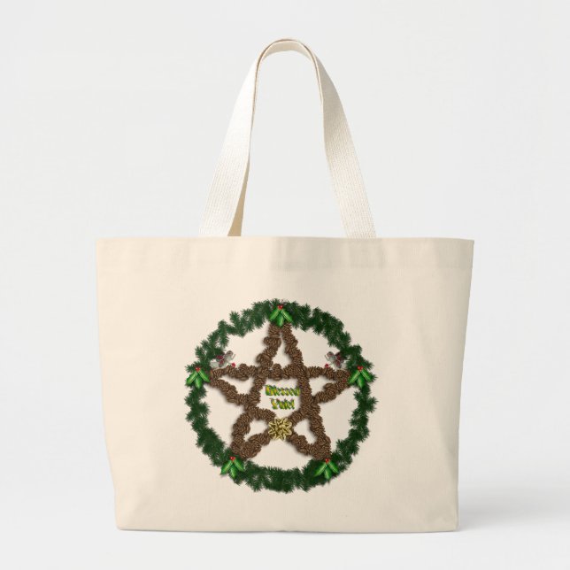 Yuletide Pentacle Large Tote Bag (Front)