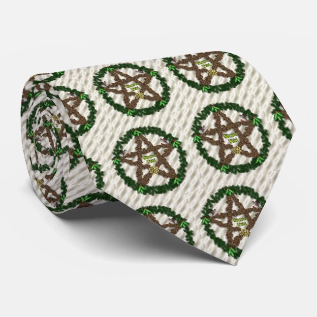 Yuletide Pentacle Tie (Rolled)