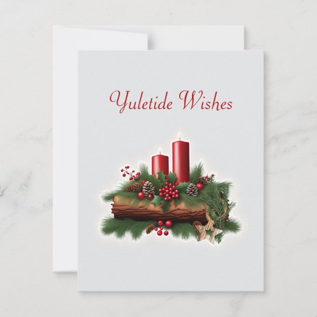 Yuletide Wishes Holiday Card (Front)