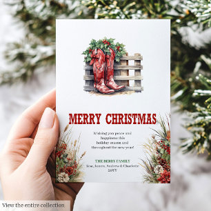 Yuletide Yeehaw cowboy Christmas greeting card