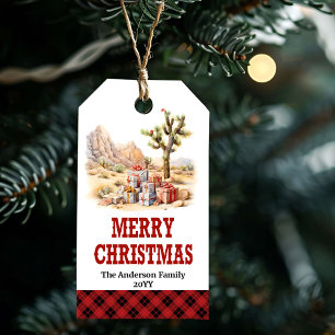 Yuletide Yeehaw gift tag cowboy boots custom name