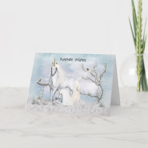 Yuletide - Yule, Greeting Card With Unicorns