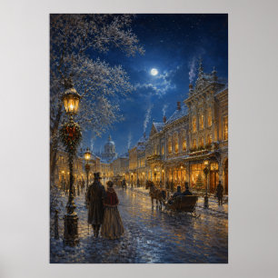 Yuletime City IV - Ornate Winter Street Poster