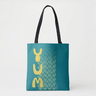 YUM Breakfast Damask Pattern Art Tote Bag