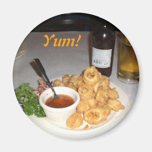 Yum! calamari magnet (Front)