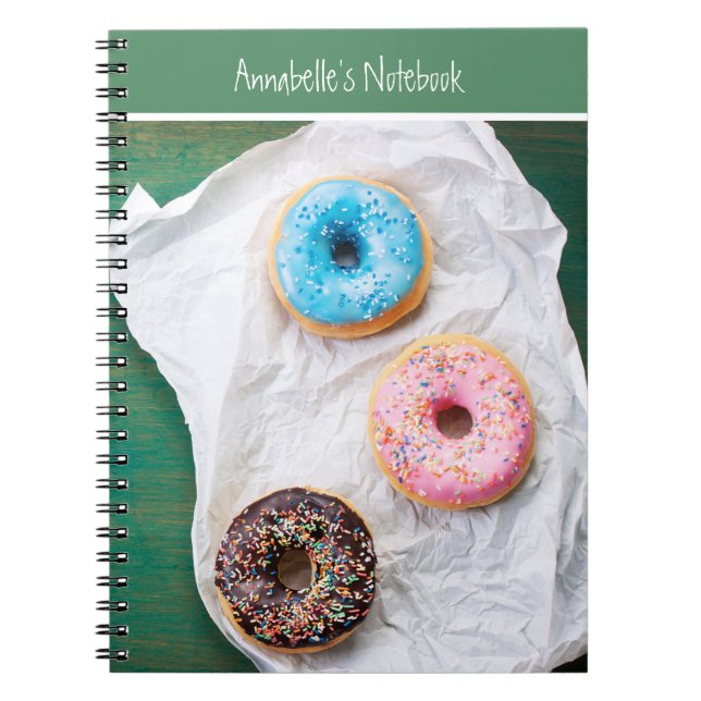 Yum Doughnuts Personalised School Notebook (Front)
