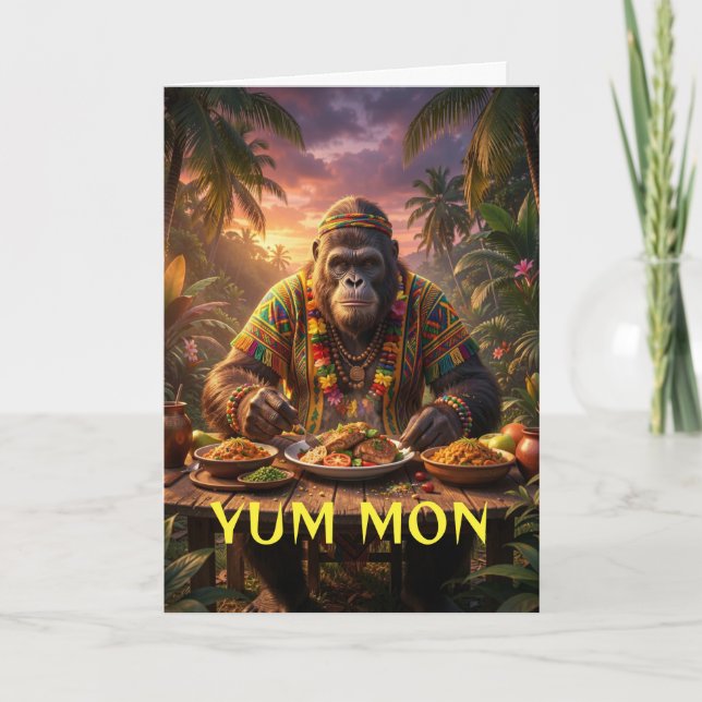 Yum mon sasquatch jamaica sticker card (Front)
