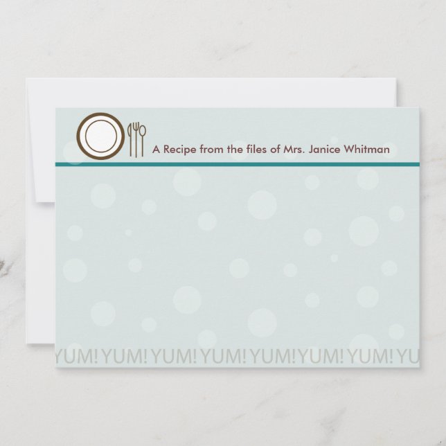 Yum! Recipe Card (Front)