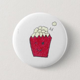 yum yum popcorn 6 cm round badge