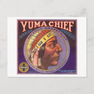Yuma Chief Orange LabelRedlands, CA Postcard