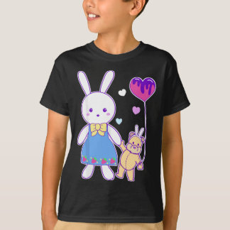 Yume Kawaii Fashion Bunny & Teddy Bear Pastel Goth T-Shirt