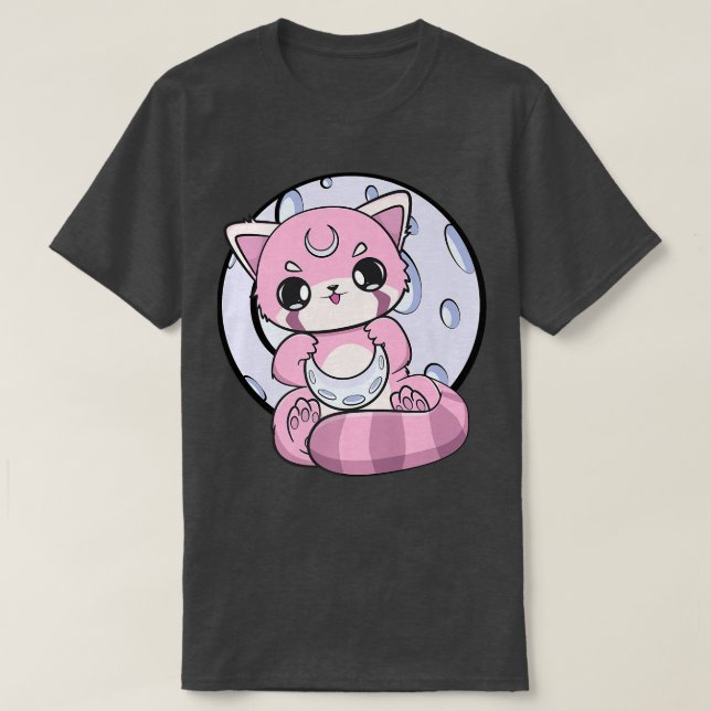 Yume Kawaii Red Panda Moon Fairy Kei Harajuku Nugo T-Shirt (Design Front)