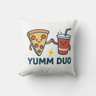 Yumm Duo Pizza and Soda Cute Cartoon Cushion