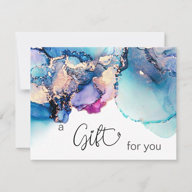 *~* Yummy AP29 Abstract Turquoise Teal . Bold Gold (Front)