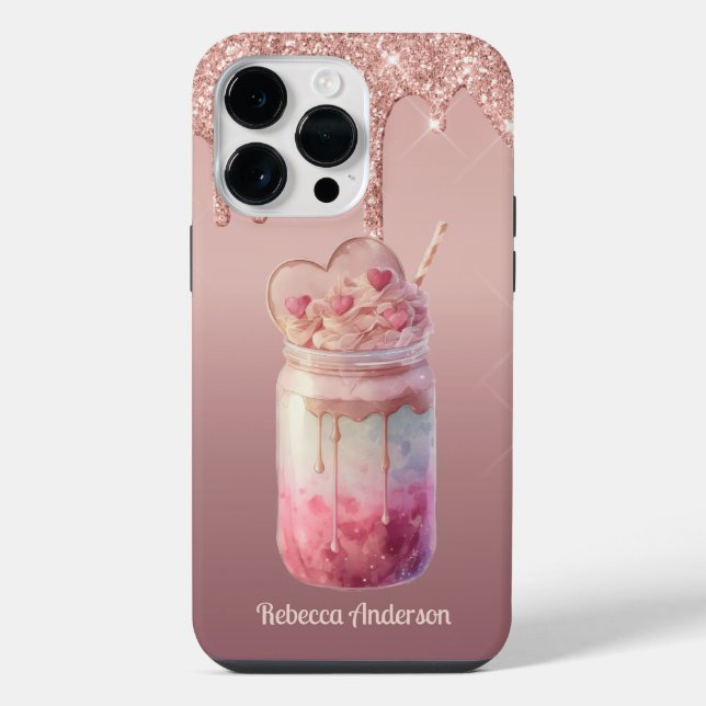 Yummy Boba Bubble Milk Tea Dessert iPhone Case (Back)