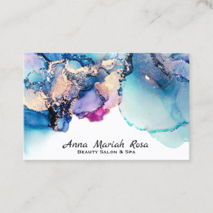 *~* Yummy Bold Abstract Turquoise Teal Gold Gilded Business Card
