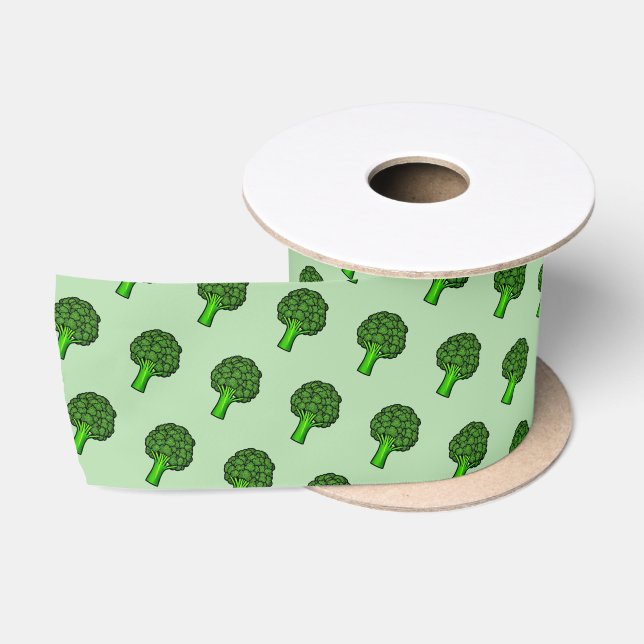 Yummy Broccoli Satin Ribbon (Spool)