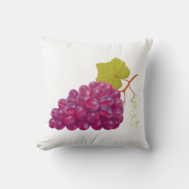 Yummy Bunch Of Red Grapes Cushion (Front)