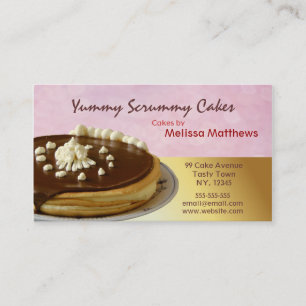 Yummy Cakes Red and Yellow business card