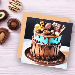 Yummy Candy Chocolate Cake Personalised 