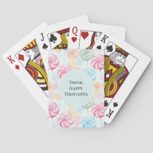Yummy Candy Lollipops Whimsical Happy Thoughts Playing Cards