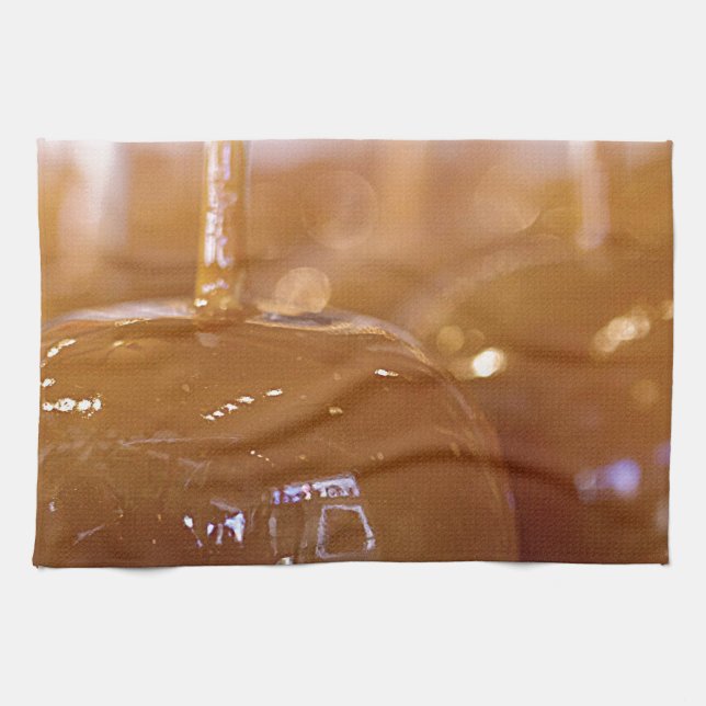 Yummy Carmel Apples Tea Towel (Horizontal)