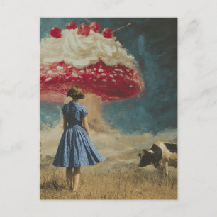 Yummy Cherry Desert in the Dairy Pasture Postcard