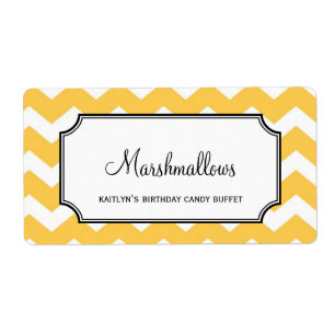 Yummy chevron yellow custom candy buffet jar bulk