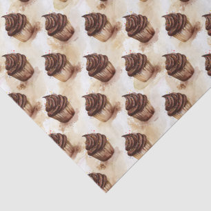 Yummy Chocolate Cupcakes Chocoholic Birthday Tissue Paper