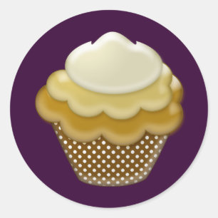 yummy coffee cupcake classic round sticker