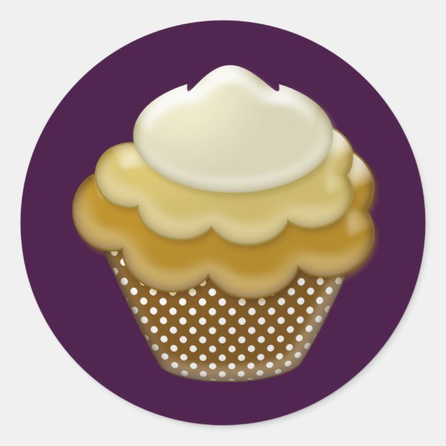 yummy coffee cupcake classic round sticker (Front)