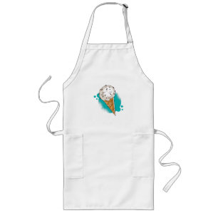 Yummy Cookie Ice Cream with Chocolate Long Apron