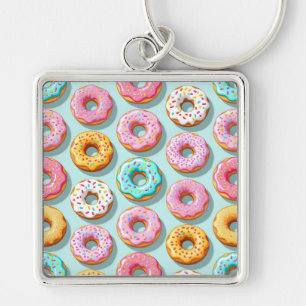 Yummy cream donuts blue key ring