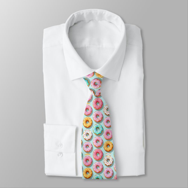 Yummy cream doughnuts blue tie (Tied)