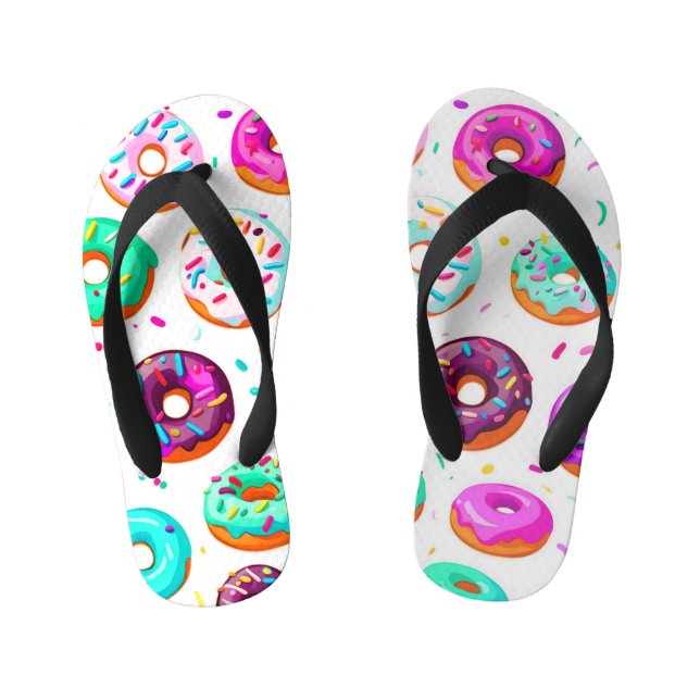 Yummy cream doughnuts pattern kid's thongs (Footbed)