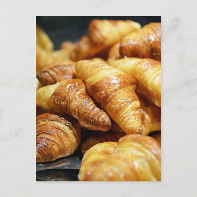 Yummy croissant photo with cute Tour eiffel Postcard (Front)