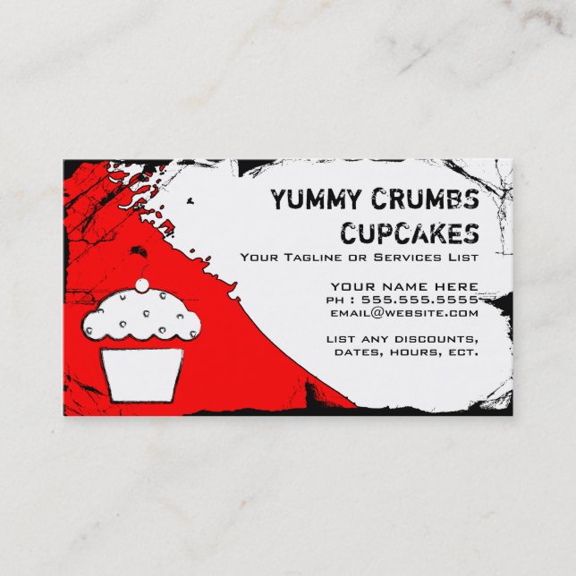 yummy crumbs cupcakes business card (Front)