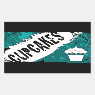 yummy crumbs cupcakes rectangular sticker