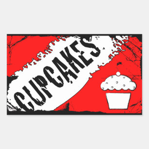 yummy crumbs cupcakes rectangular sticker