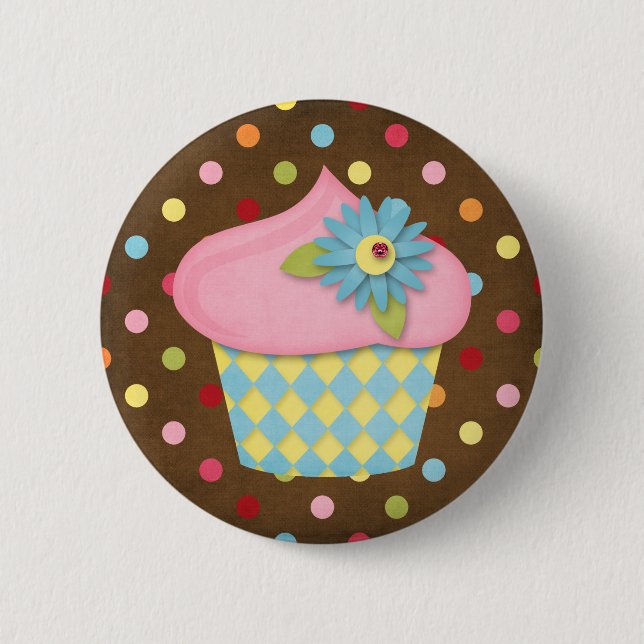 yummy cupcake 6 cm round badge (Front)